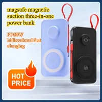 30000mAh Magnetic Wireless Power Bank with Cable for Apple Watch Portable Fast Charging External Battery for IPhone 16 Samsung 3
