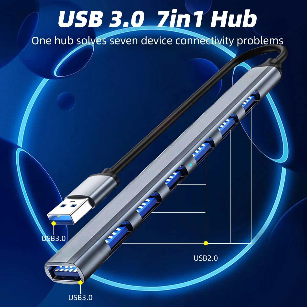 Adaptador Multi Splitter para Macbook Pro 13 15 Air mi Pro pc Laptop Usb 3.0 tipo c Port em Otg Usb Power em 1 - Imagem 3