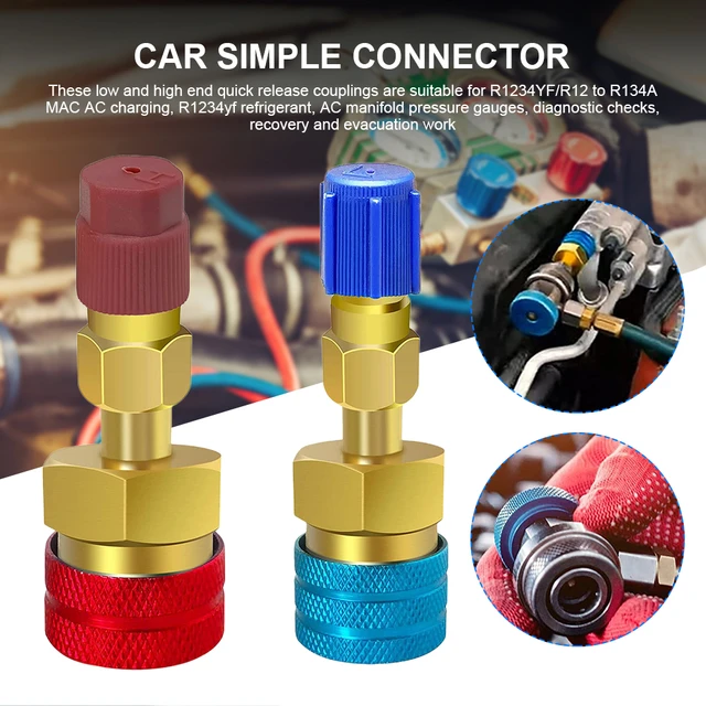 2 stücke r134a bis r1234yf Auto A/C Klimaanlage Schnell kupplungs adapter  High/Low Side Connector Fitting Tool Klimaanlage Zubehör - AliExpress