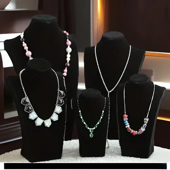 Manichino Collana in velluto Ciondolo Catena Gioielli Busto Collo Espositore Supporto Manichino Collana Ciondolo Vetrina