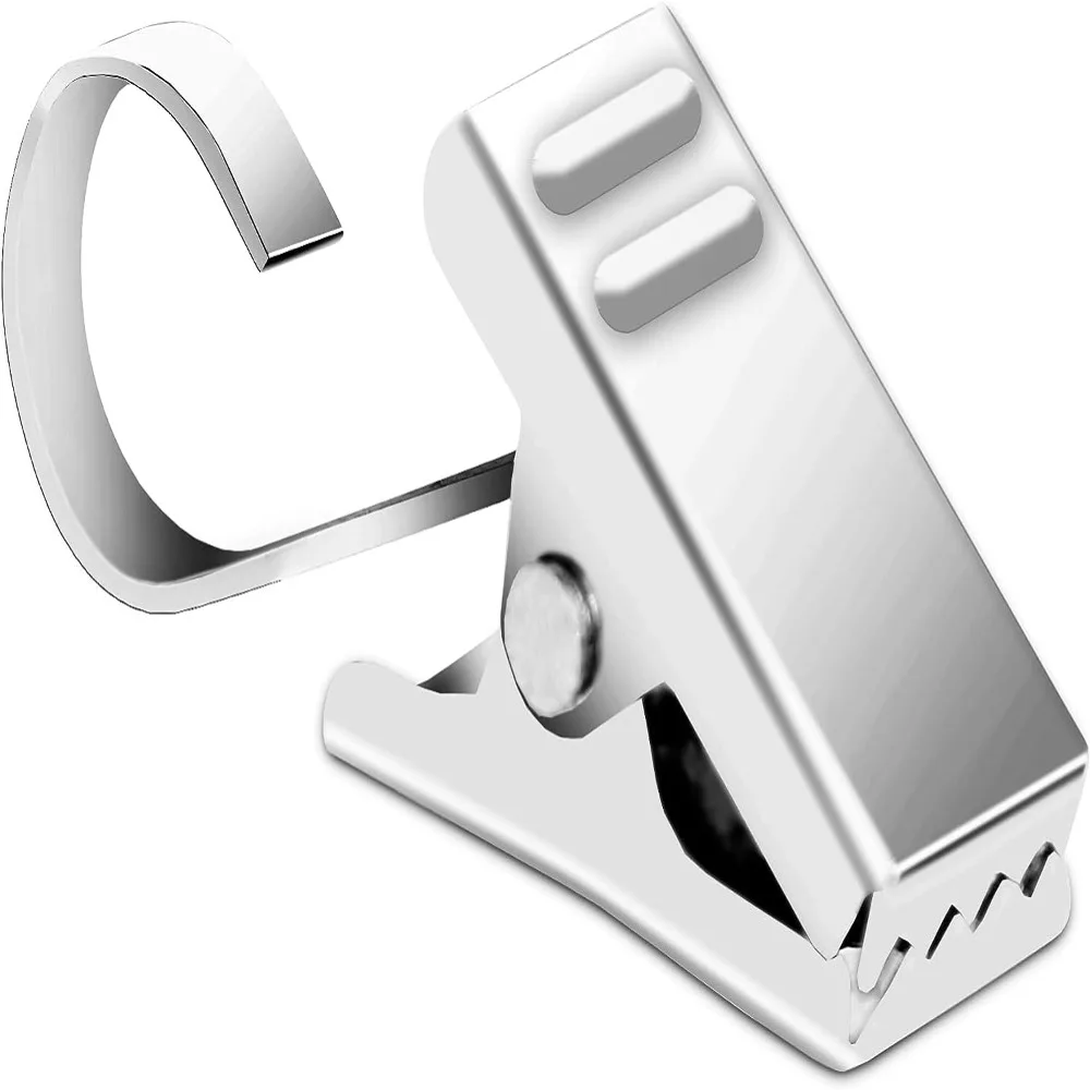 

50 Pcs 430 Stainless Steel Curtain Hook Strap Clip Strong Bearing Capacity Silver Hooks for Outdoor String Lights practical