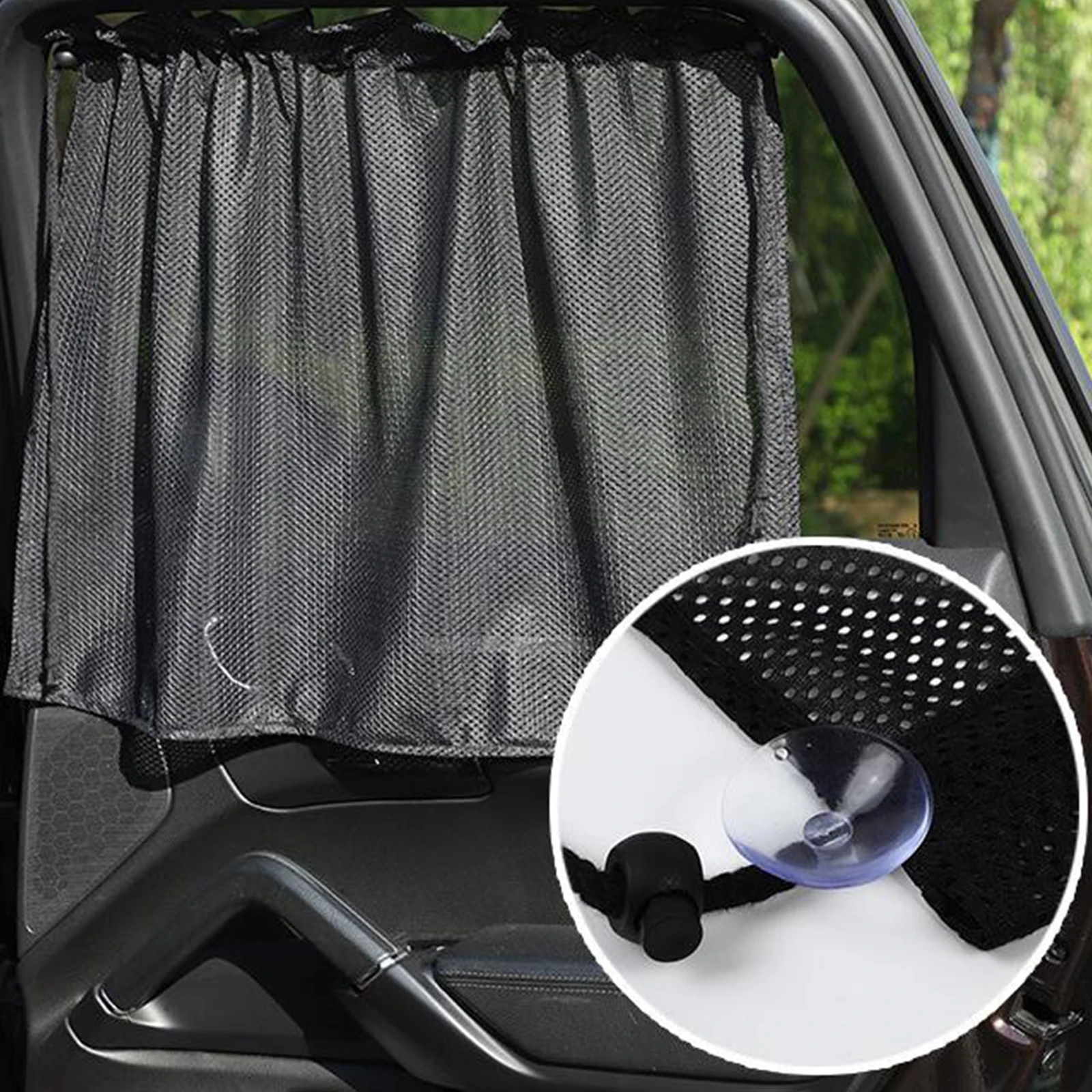 

Car Mesh Side Window Sun Shade Visor Sun Visor Cover Universal Sunshade Curtain Window Sunshade Cover Side Window Cover Black