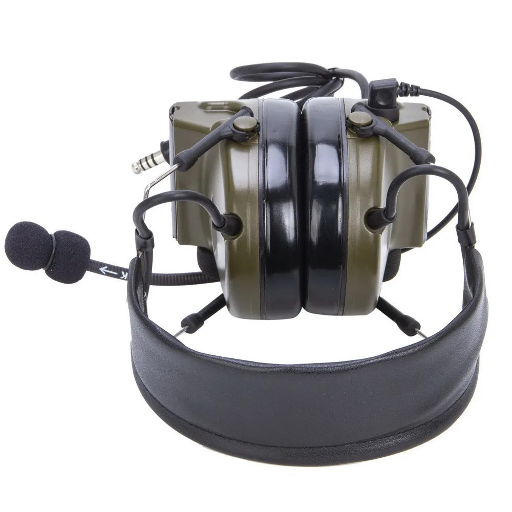 U94 PTT+green Tactical Headset and Noise Reduction Hearing Protection Shooting Headphone for HYT Hytera PD680 X1P PD660 PD600