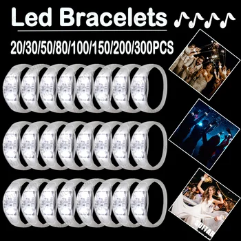 Braccialetti a LED attivi con musica e suono Braccialetti luminosi Accessori per feste di matrimonio per concerti Compleanno Campeggio Bambini Adulti 1