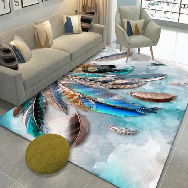 Modern 3D Printing Carpet Living Room Butterfly Feather Sofa Coffee Table  Mat Family Bedroom Bedside Rugs Decor Home Room Mats - AliExpress