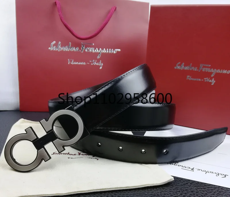 

NEW With box Luxury design Mens Belt Fashion Men Leather Business Belts Women Buckle Womens Classic Casual L068