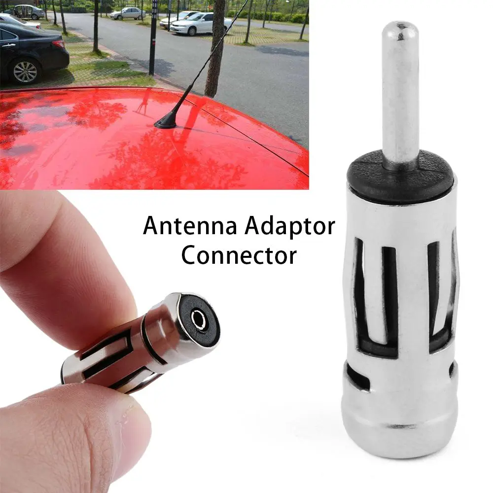 1PC Car Radio Stereo Antenna Adaptor Alloy Material Auto ISO To Din Connector Aerial Plug Car Radio Stereo Accessories