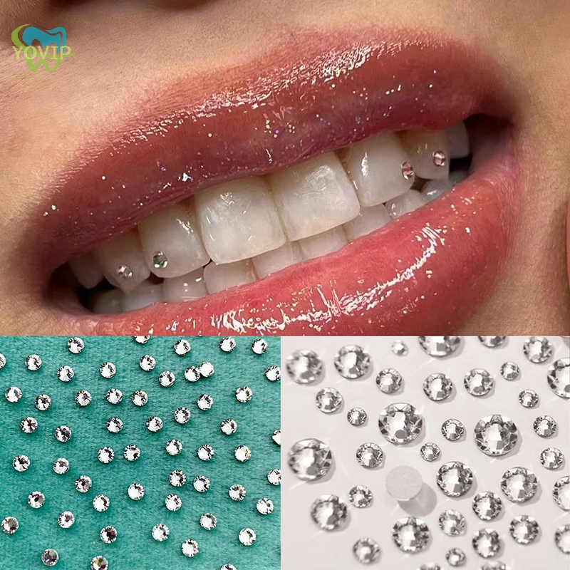 10 Pcs Dental Crystal Tooth Ornaments Teeth Gems Teeth Jewelry Gem Decor 2mm