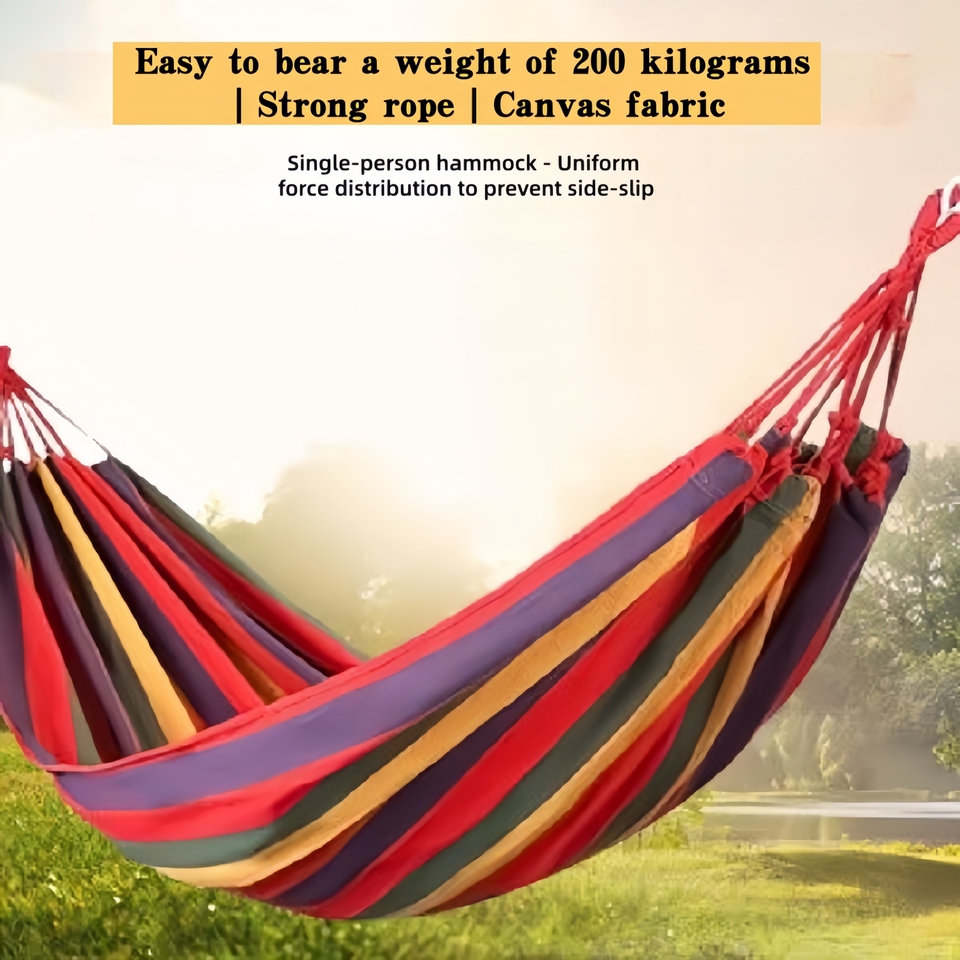 Adult outdoor swing, thick canvas camping hammock, easy to carry and store, making your outdoor activities more comfortable