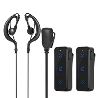 2PCS 400-470MHz Mini Walkie Talkie 2-Way Radio Transceiver & Earpiece Headset USB Powered 1