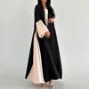 Middle-East Ethnic Clothing Loose Open Front Abaya Muslim Women Abayas Casual Kaftans Islamic Full Sleeve Maxi Dresses Jilbabs