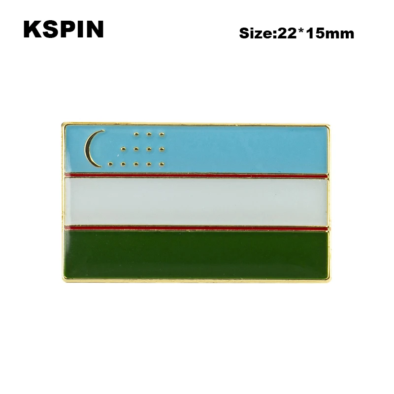 

Uzbekistan Flag Badge Flag Brooch National Flag Lapel Pin International Travel Pins