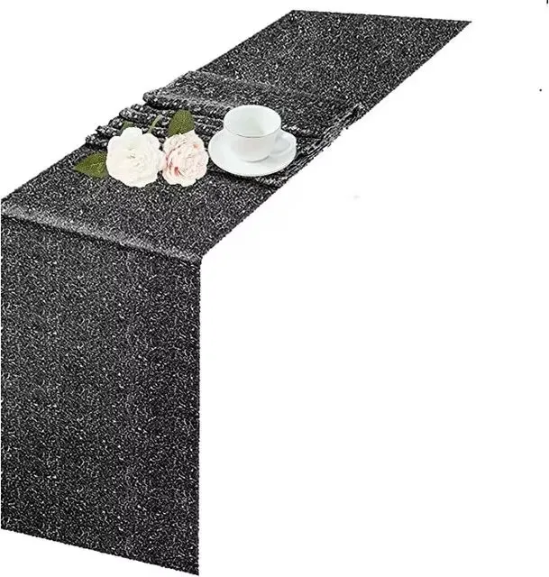 Elegant Rose Gold Sequin Table Runner - 12x108 | Sparkling Dining Table Centerpiece