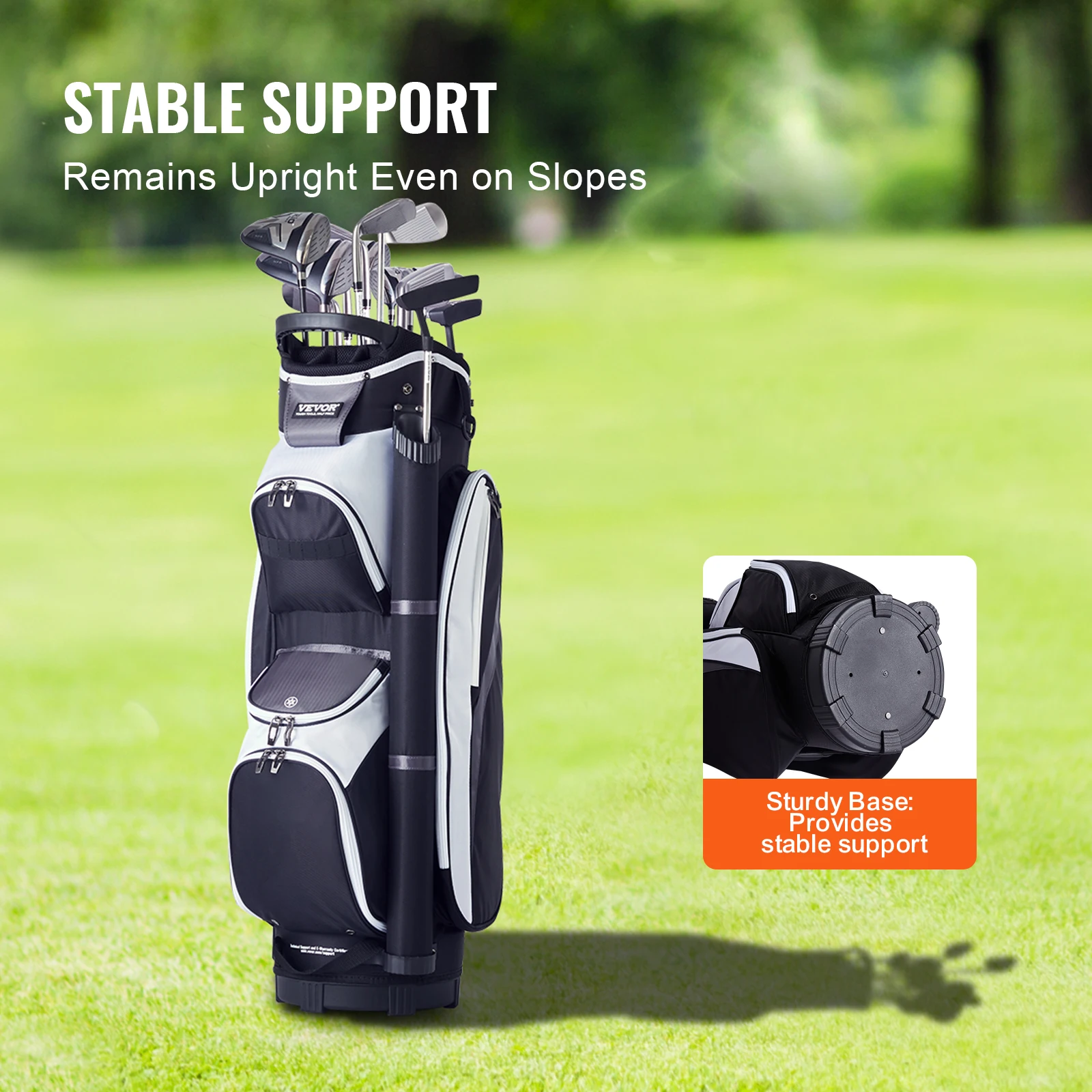 VEVOR Golf Cart Bag 36&rdquo; Multiple Pockets Premium Nylon Cart Bag Durable Golf Bags for Men Women Black Color-Block 5.7lbs / 2.6kg