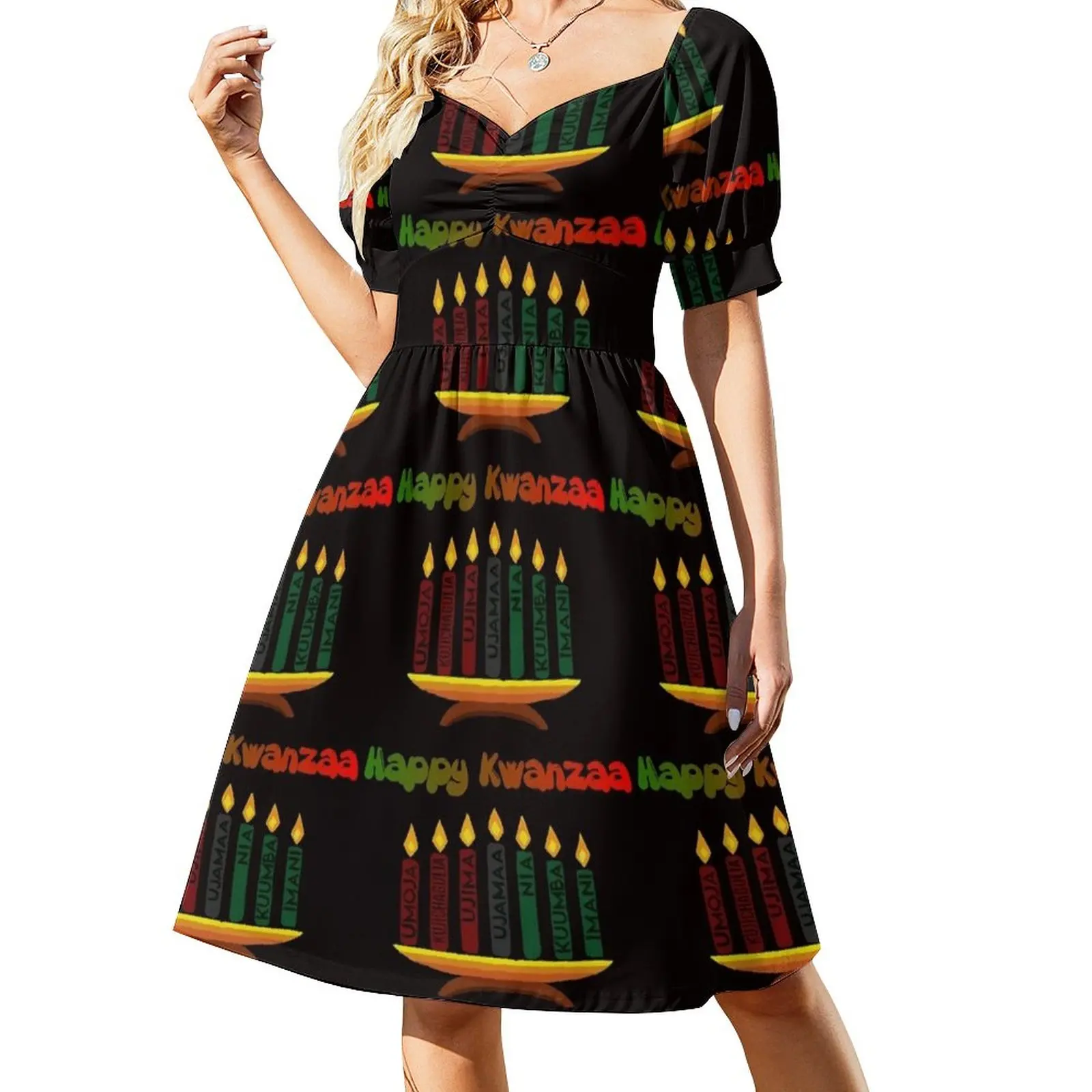

Happy Kwanzaa Sleeveless Dress clothes for woman ladies dresses for women 2024 dress for woman party dress women elegant luxury