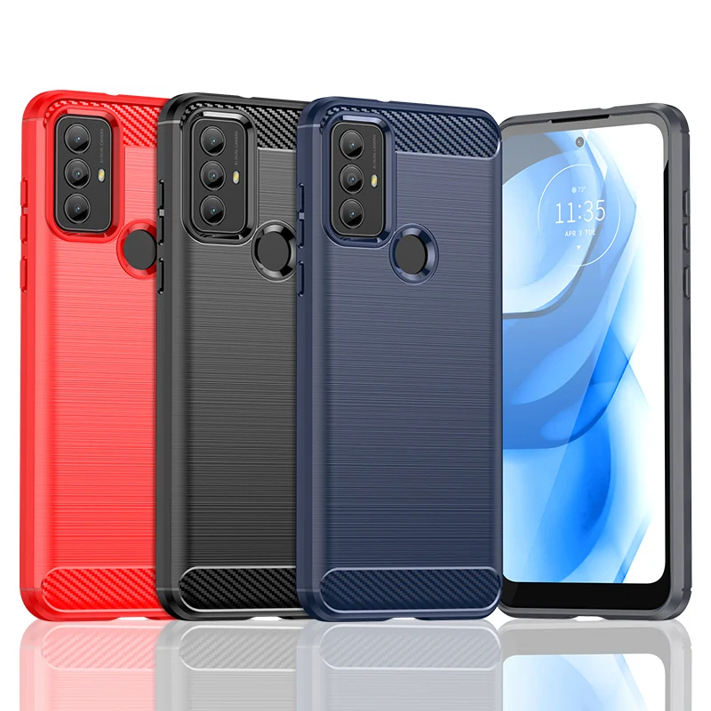 Luxury Silicone Shockproof Carbon Fiber Soft Case Cover