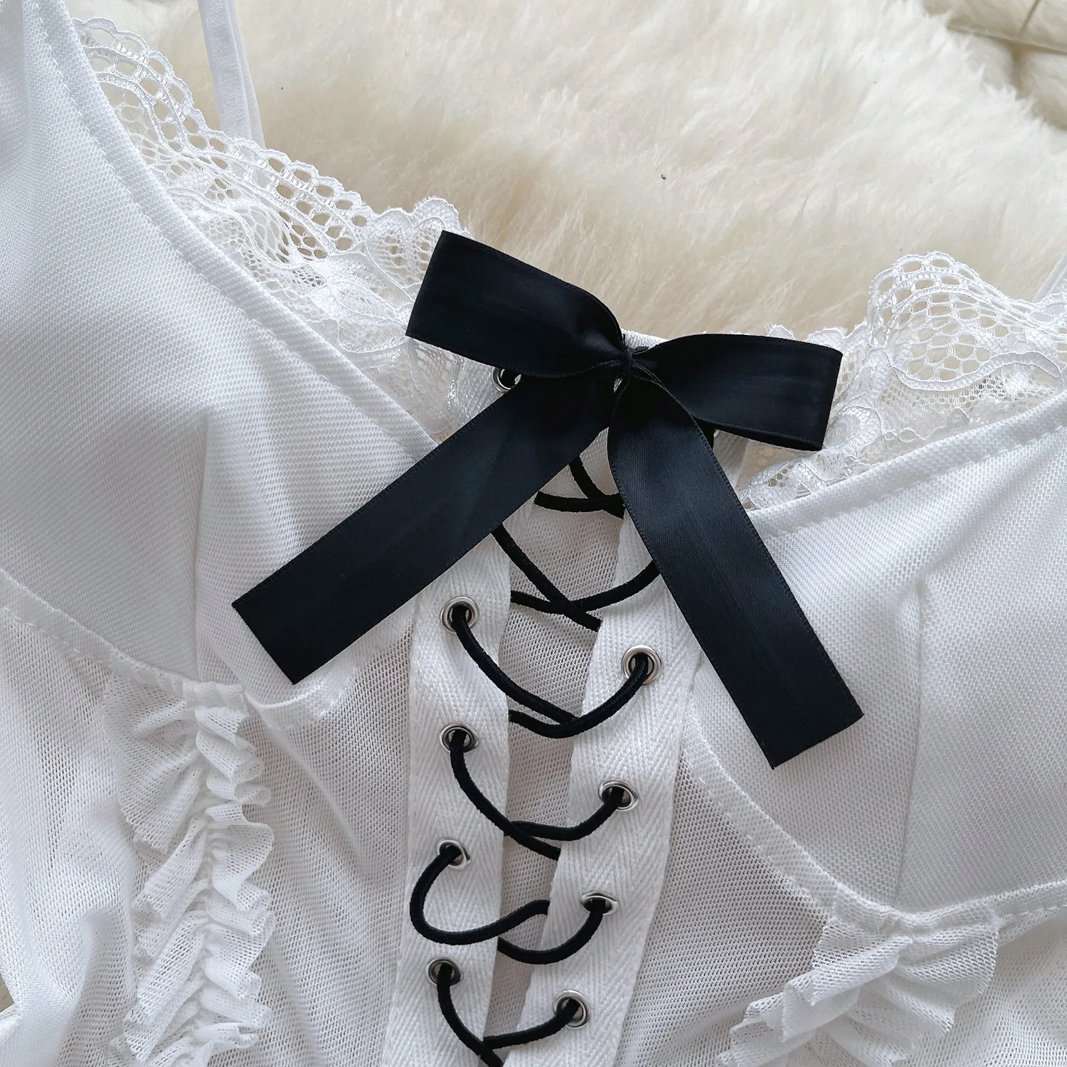 slim fit white corset close up