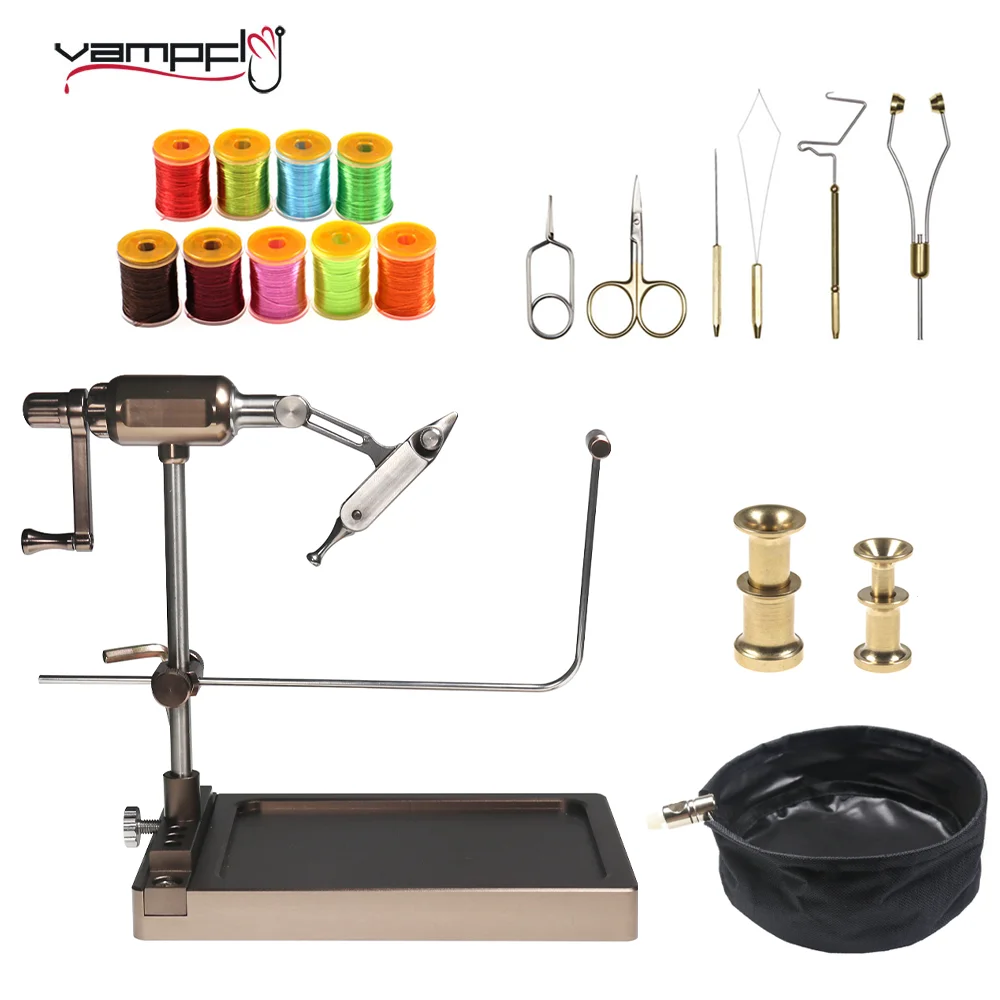 Jemora Kit d'outils de Montage de Mouches avec enfile-Mouches, Aiguille, Fouet, Ciseaux de Finition, Kits de Montage de Mouches pour Les