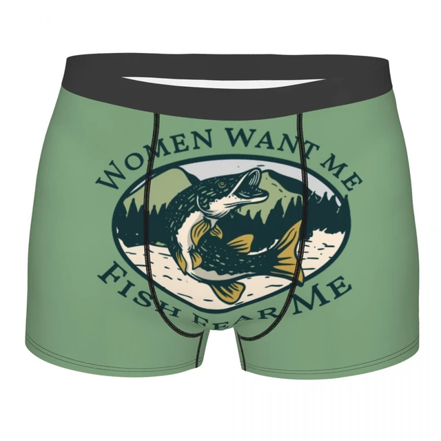 Women Want Me Fish Fear Me Underwear Men Breathbale Fisherman