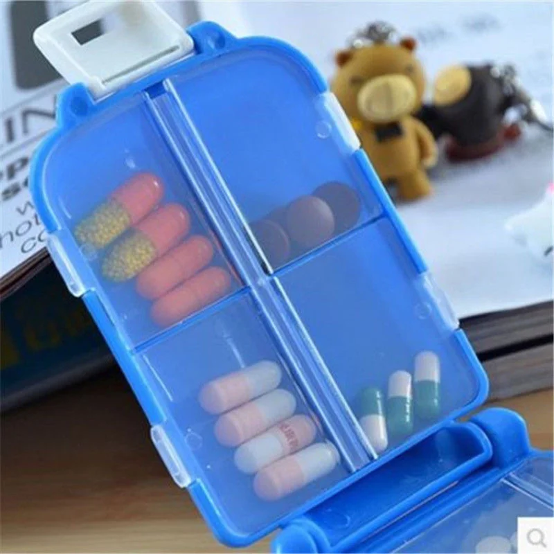 Hot Sell 1 Pcs New Plastic Box Weekly Sort Folding Vitamin Medicine Tablet Drug Pill Box Case Portable Container Organizer Jar