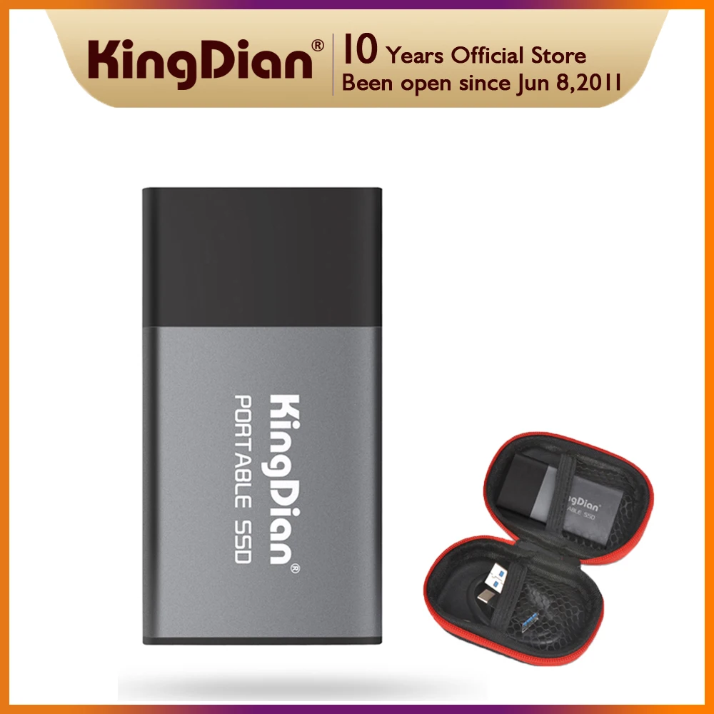 KingDian Portable SSD 120GB 250GB 500GB 1TB External SSD USB3.0 Type C External Solid State Hard Drive For Laptop Desktop