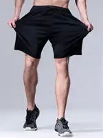 Men's Sports Quick-Drying Hiking Shorts Lightweight Athletic Workout Running Shorts For Gym, Basketball Training Black Shorts 1