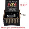 You Are My Sunshine Music Box Black Wooden New Design Friend Husband Wife Girlfriend Daughter Birthday Christmas Cute Gifts 6