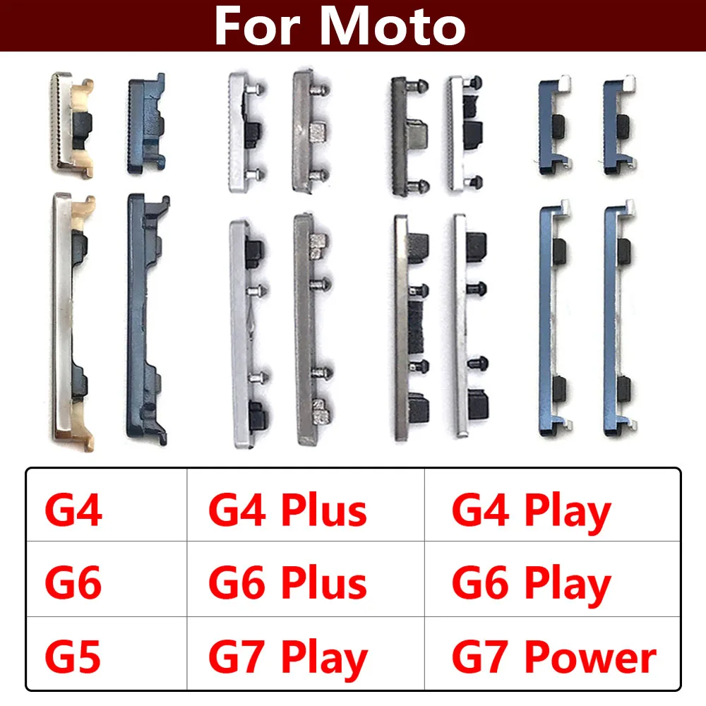 

Original New For Motorola Moto G4 G6 G7 G8 Plus Play Side Volume Button + Power ON / OFF Buttton Key Set Replacement Parts