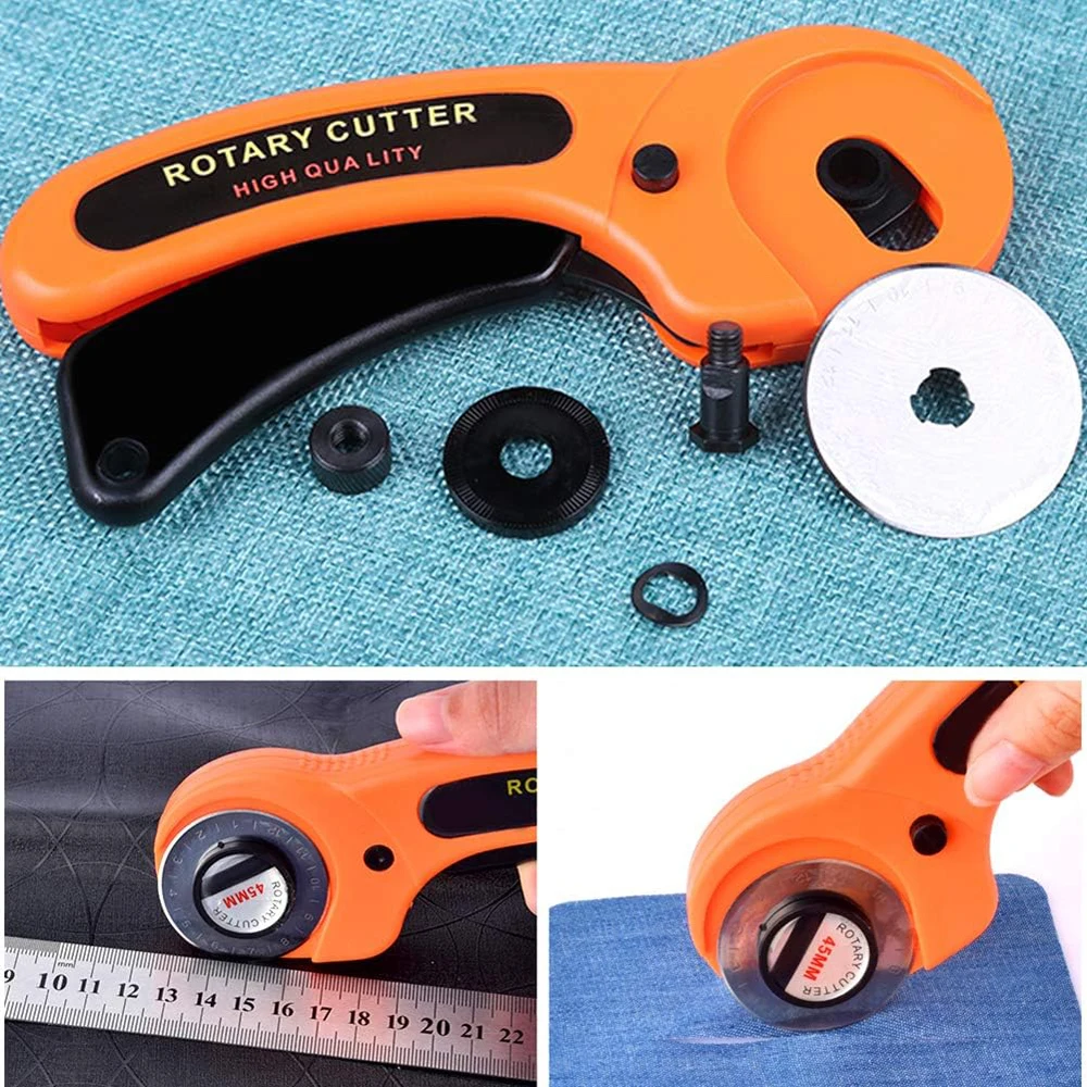 45mm Rotary Cutter Leather Fabric Rolling Cutter Sewing Fabric Cutting Wheel  with Safety Lock for Fabric Sewing Arts & Crafts - AliExpress