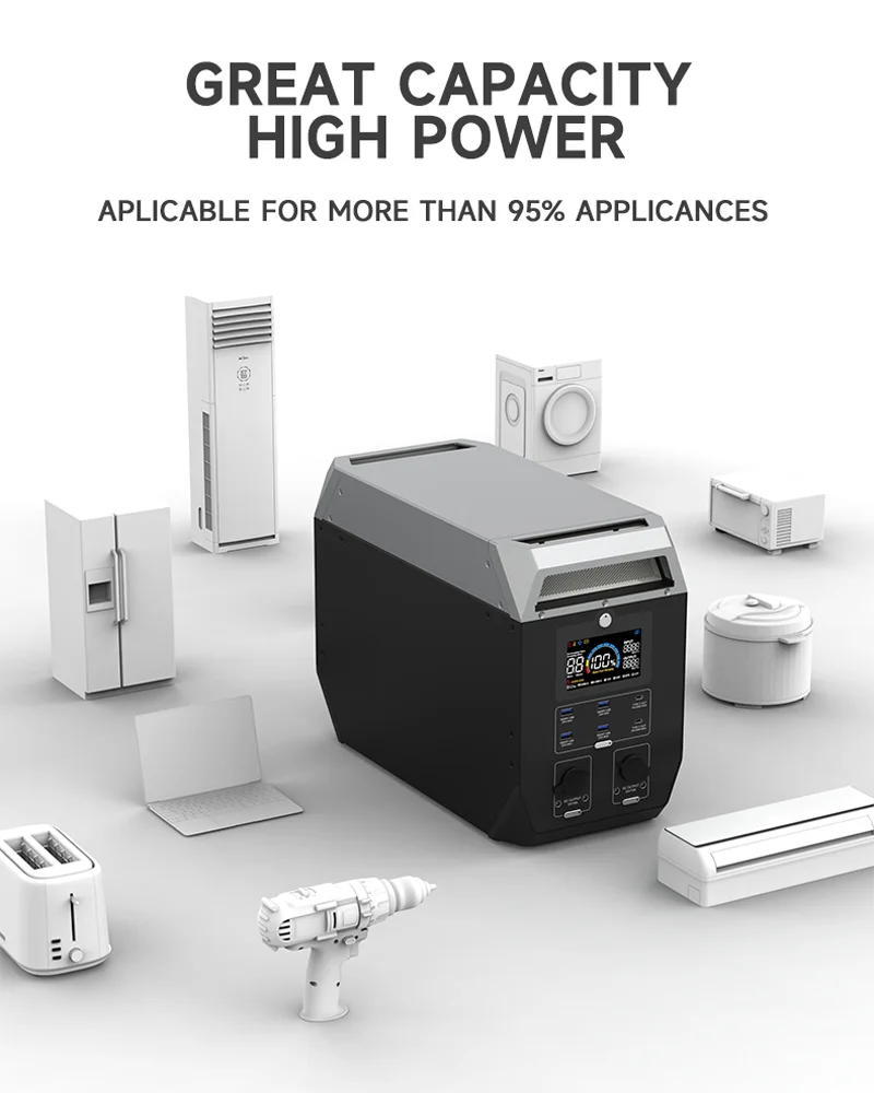 640000mAh 2000Wh 2000W LiFePO4 Battery 1200W/1000W Portable Power Station Genera