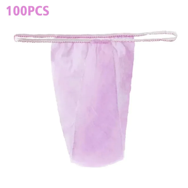 100pcs Soft Non Woven Fabrics For Women Spa Portable Disposable Panties T Thong Breathable With Elastic Waistband Underwear 4