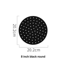 Premium Non-Stick Silicone Cooking & Baking Mat (8 black round)