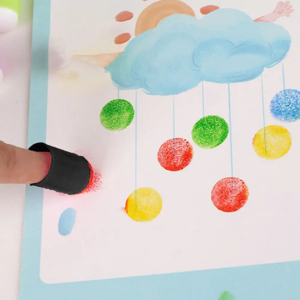 10 Pcs Sponge Daubers Finger Sponges Finger Painting Sponge Dauber Set For Painting Art Ink Crafts Chalk Card Making Tool