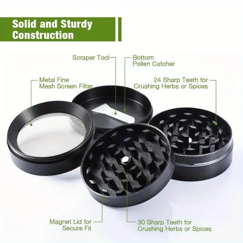 40mm Metal Herb Grinder 4-Layer Spice Pepper Crusher Mill Mortar Cutter Tobacco Raw Grass Grinder Shredder Smoking Accessories 4