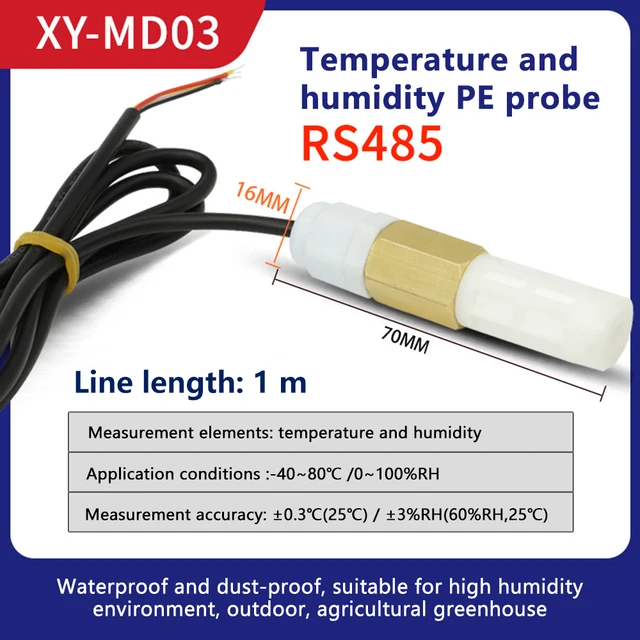 RS485 MODBUS_RTU Water Proof Temperature Humidity Sensor Probe XY-MD04  XY-MD03 Collector Temperature and Humidity Transmitter 2