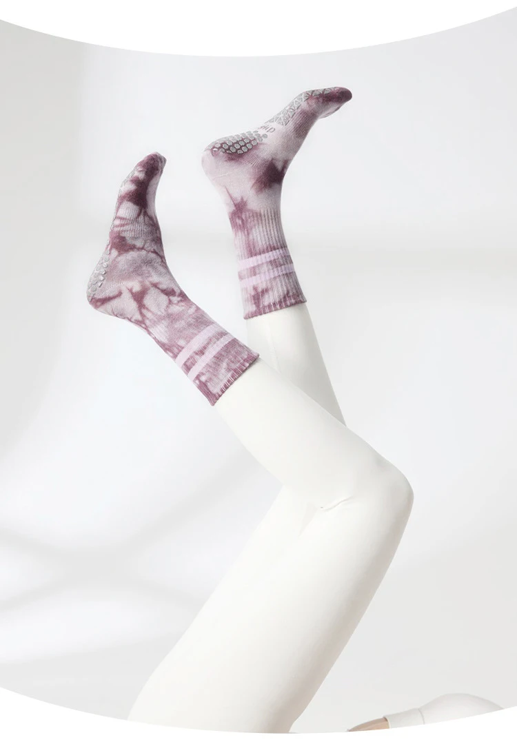 Yoga Socks Autumn Winter Women Tie-dye Gradient Stripe Pile Cotton Silicone Non-slip High Quality Pilates Grip Crew Socks 33 S52f2376df9a84fd4a6dcb6143c4333a2b