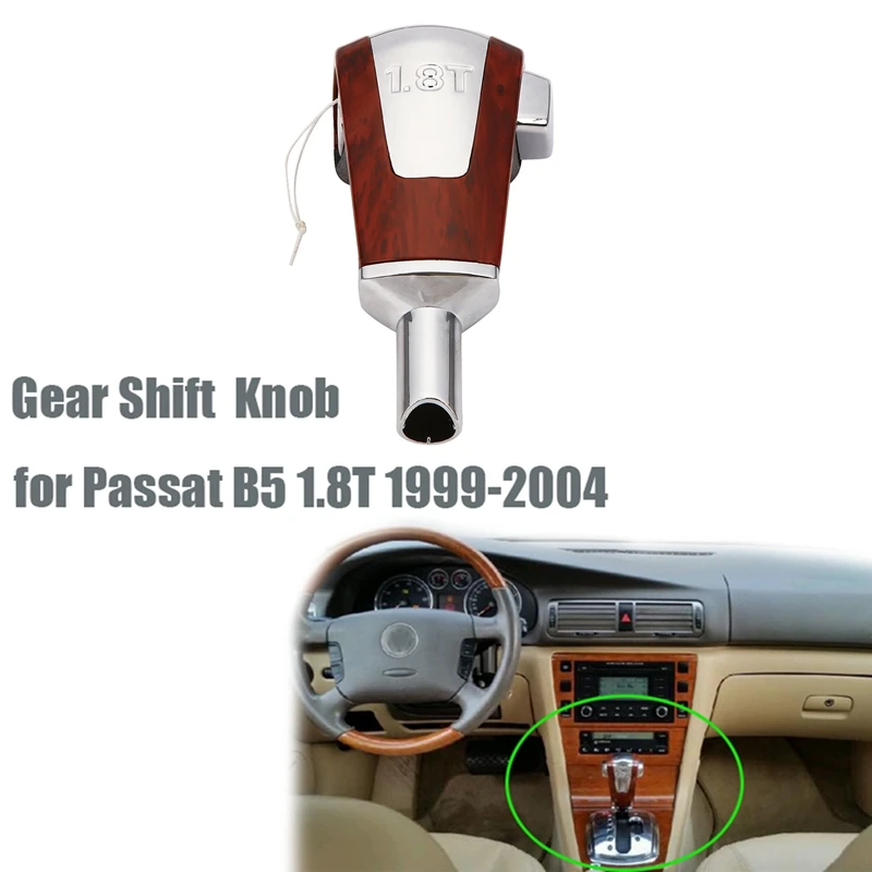 

NEW-Cherry Wood & Chrome Automatic Gear Shift Knob Shifting Handball For-Passat B5 1.8T 1999-2004 3BD713139