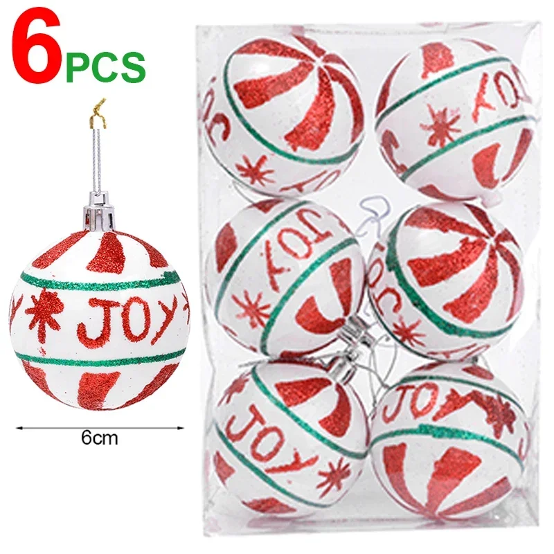thumbnail image 1 of 6/24 piezas de bolas de colores navideños con purpurina para colgar en el árbol de Navidad, adorno para el hogar, regalo de fiesta de año nuevo, decoración, 1 of 5
