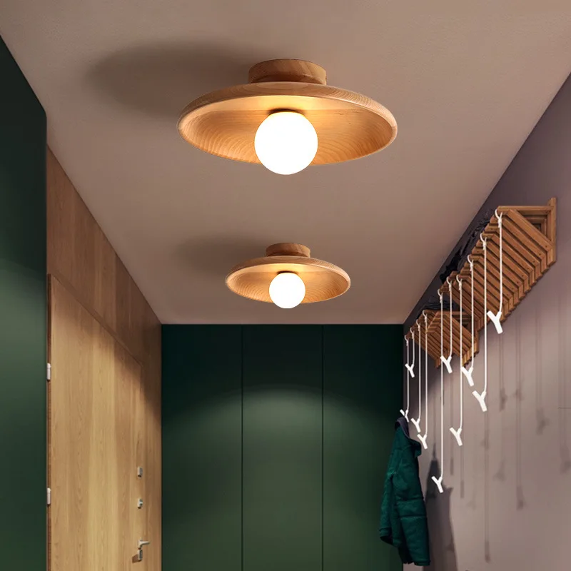 

Aisle Light Ceiling Light Solid Wood Modern Minimalist Cloakroom Porch Corridor Balcony Light Entrance Hall Japanese Lamps
