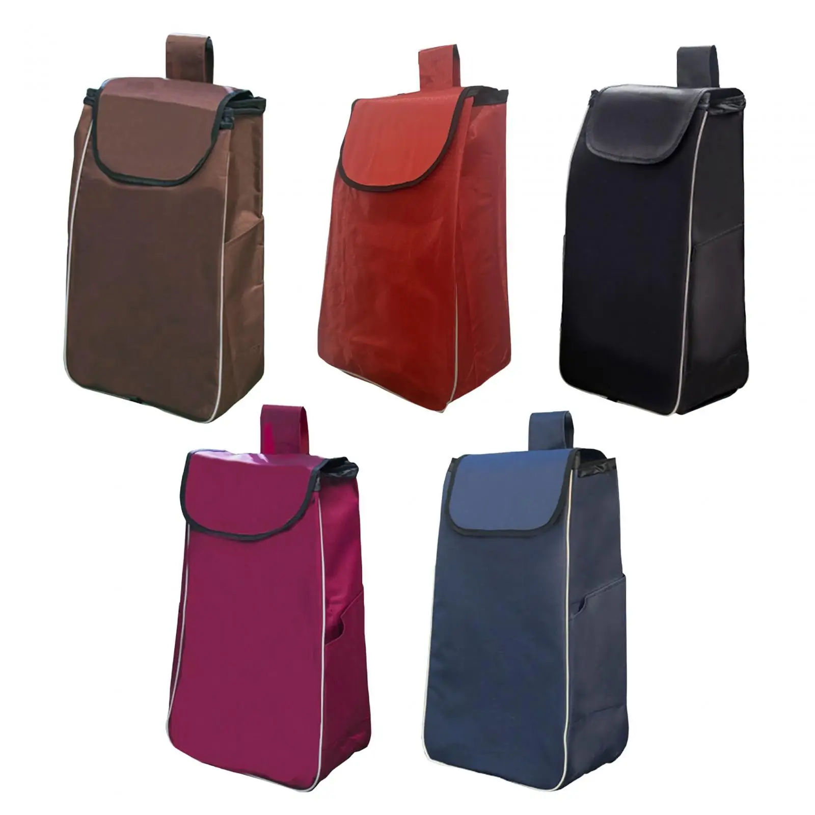 Shopping Cart Replacement Storage Bag Waterproof with Side Pockets and Rear Pocket Collapsible Daily Bag Trolley Accessory