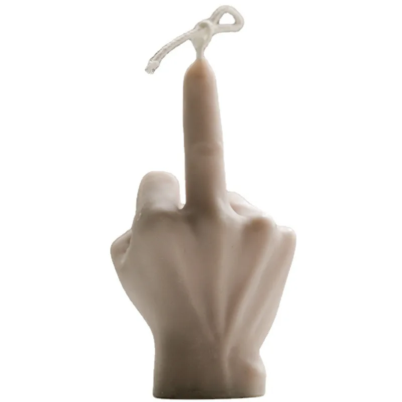 3D Middle Finger Candle Silicone Mold DIY Gesture Aromatherapy Plaster Art Soap Resin Crafts Making Tools Holiday Party Gifts Silicone Mold