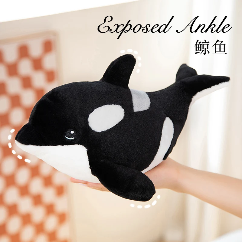 

30/37cm Cartoon Black Whale Plush Toys Stuffed Lovely Sea Animal Dolls Cute Fish Pillow for Children Kids Birthday Xmas Gifts