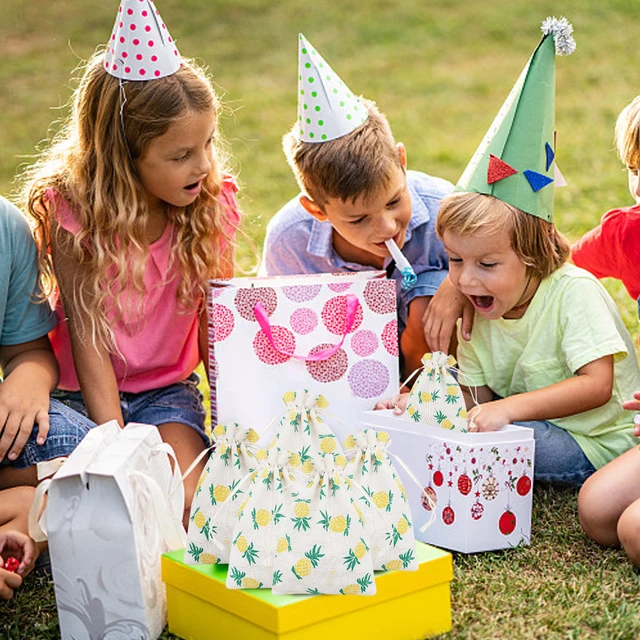 40 db Hawaii Mosható Party Kedvezményes Otthoni Ananászmintás Esküvői Vászon Ajándékcsomagolás Nyári Könnyű Húzózsák Hordozható - Image 5