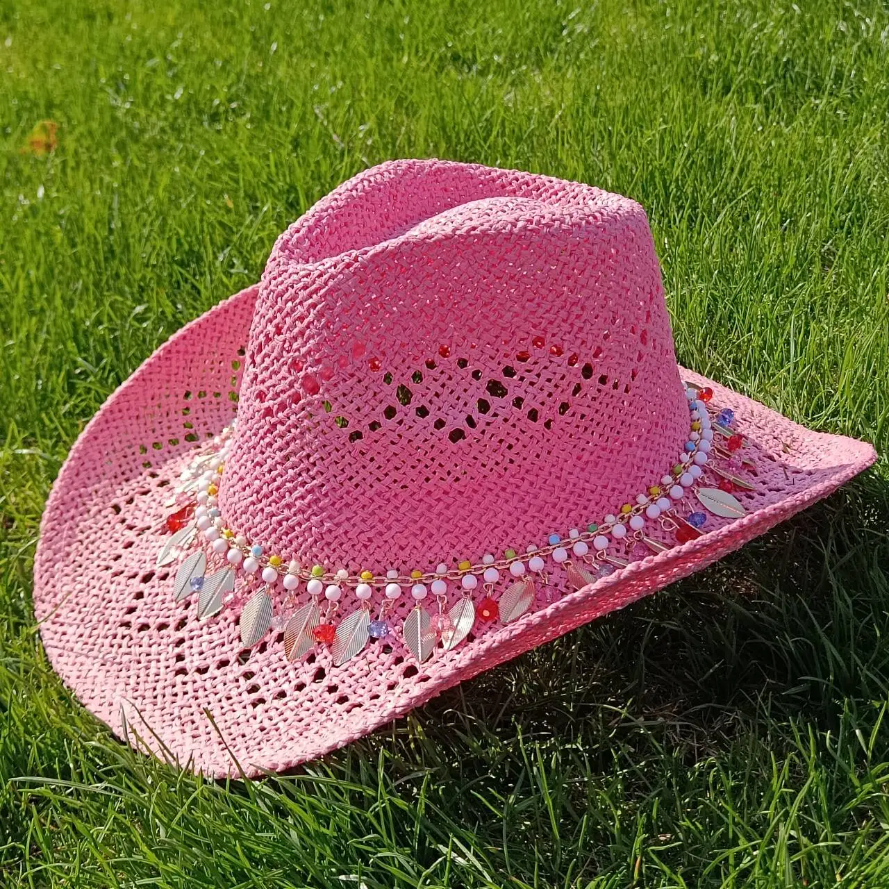 Melesh Western Bohemian-Stil Damen-Cowboyhut Stroh-Cowboyhut Plastizität starker Sonnenschutz Strand-Western-Cowboyhut LV자 – Detail 13