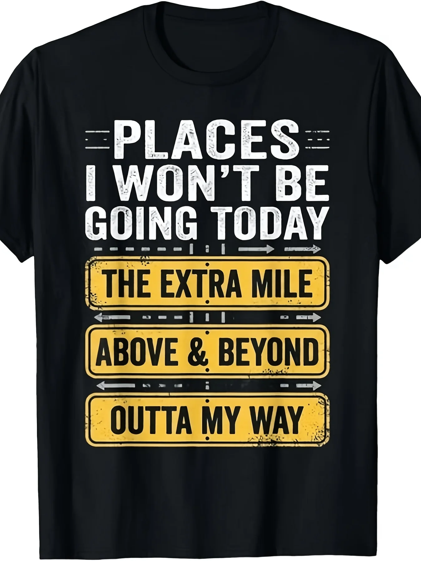 Lustiges Herren-T-Shirt mit dem Slogan „Plätze, die ich heute nicht besuche“, Rundhals, Kurzarm, Freizeitkleidung, Ganzjahres-T-Shirt in Übergröße