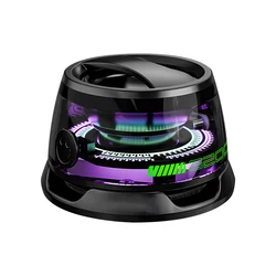 Compact Magnetic Bluetooth Speaker with RGB Lighting and Phone Holder - Portable Sound Box with 7 - Hour Playback - 5W (Black)
