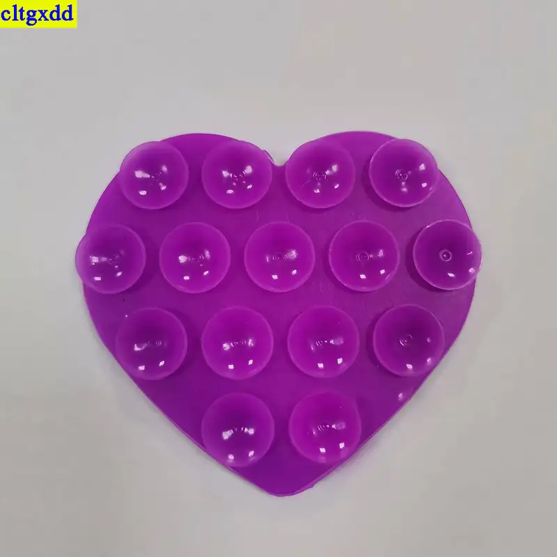 cltgxdd 1piece heart-shaped double-sided suction cup silicone phone holder with 15 suction cups, powerful selfie function - Image 14