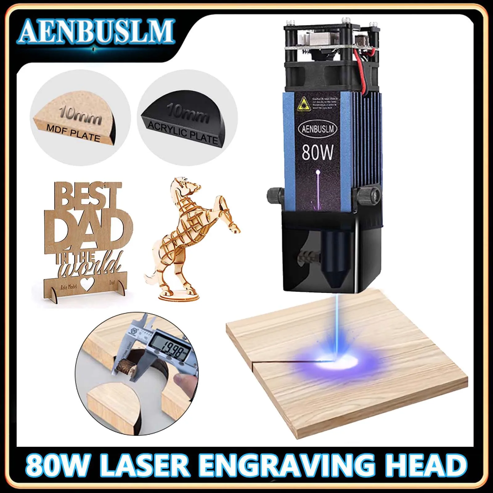 AENBUSLM 80W Laser Module with Air Assist 20W 40W 80W Laser Engraving Head 450nm Blue Laser Head for CNC Laser Cutting Machine image_0