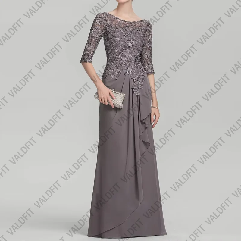 Mother of the Bride Dresses Long Boat Neckline for Wedding Party