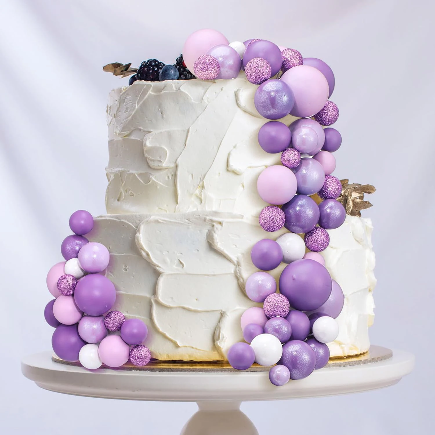16 Pezzi Topper Per Torta Con Palline In Schiuma | Decorazioni Per Cupcake Fai Da Te | Perle Finte Per Torte Di Compleanno, Laurea, Baby Shower | Rosse E Nere